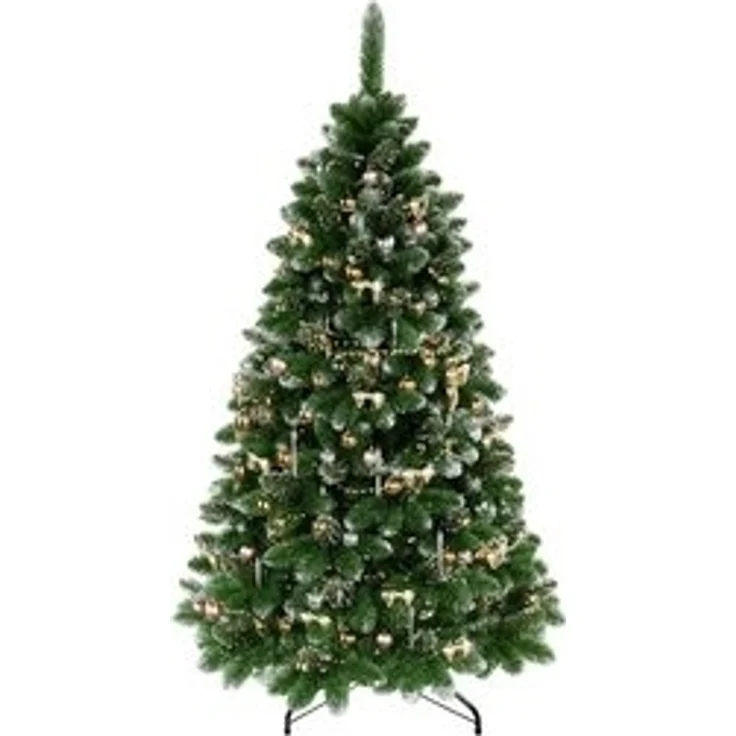 QLS Künstlicher Weihnachtsbaum NK9, Kieferbaum, Tannenbaum Rosa mit Ständer 150-250 cm Christbaum Wohnzimmer – Bild 6