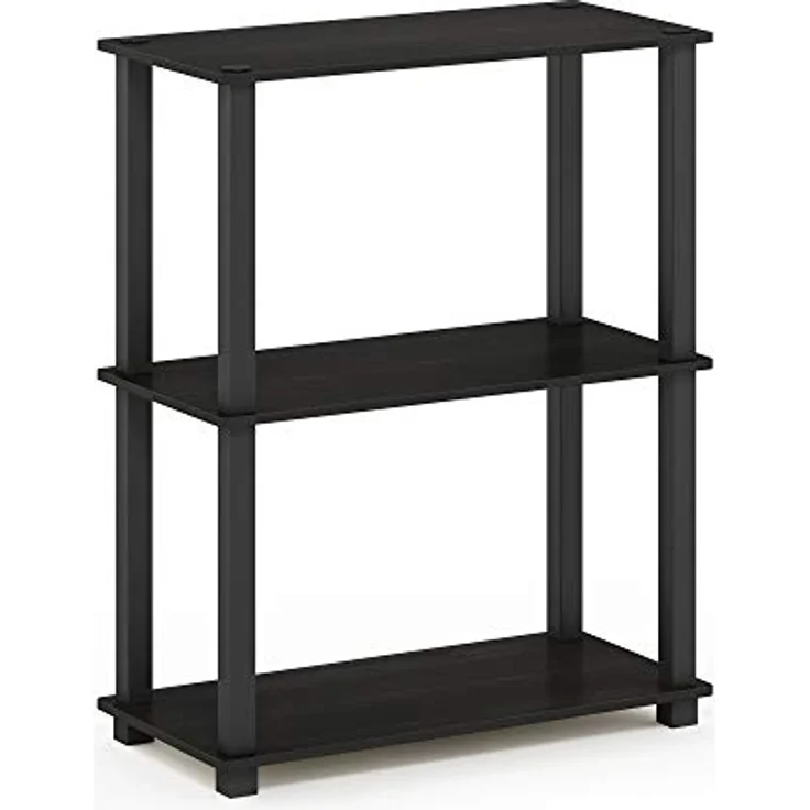 Furinno 3-Ebenen kompaktes Mehrzweckregal mit quadratischem Rohr, holz, Espresso/Schwarz, 28. 96x59. 94x75. 18 cm – Bild 7