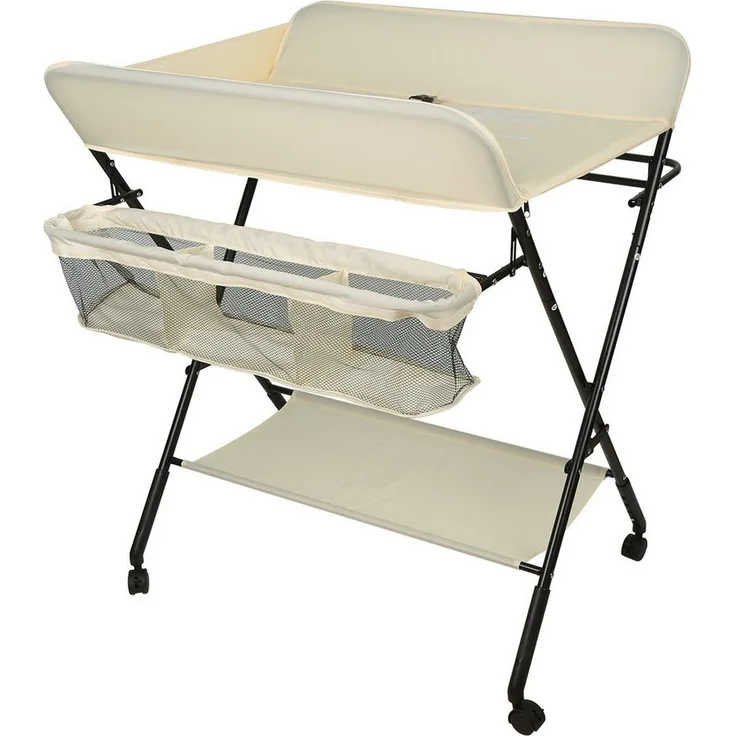 JEOBEST Wickeltisch Wickelauflage Mulde Kommode Unterlage Wickeln Baby Kind (KLAPPBAR), (1-tlg), Höhenverstellbar, Wasserdichte, Staufach, Mit Bremse