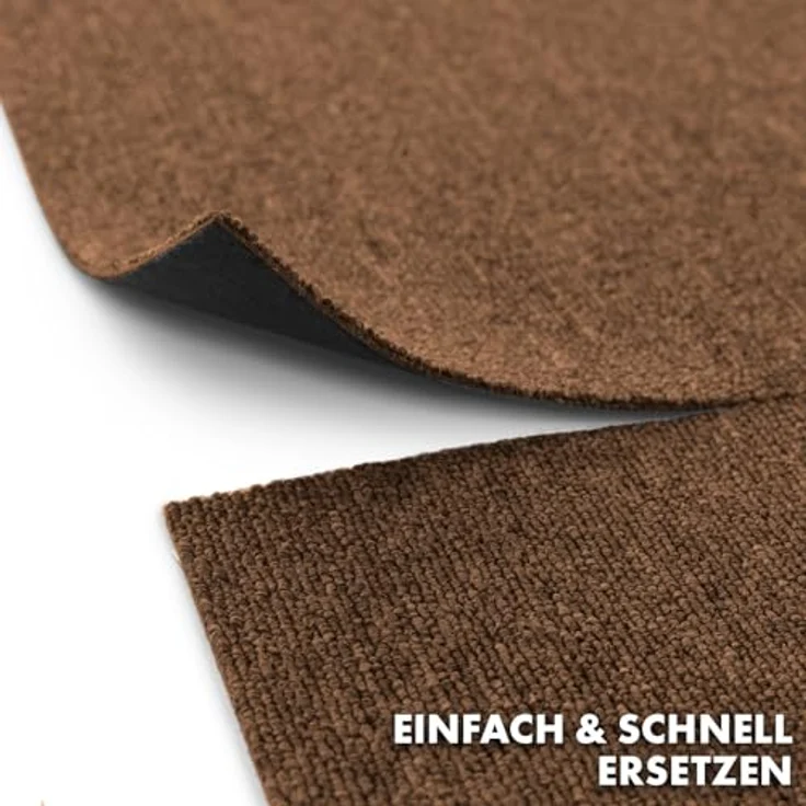 KARAT Teppichfliesen Moskau 50x50 cm selbstliegend - 24 Stück Set - 6m² - strapazierfähiger Teppich Bodenbelag mit hochwertigem Schlingenflor für Haus & Büro - antistatisch mit Bitumen Rücken - Beige – Bild 7