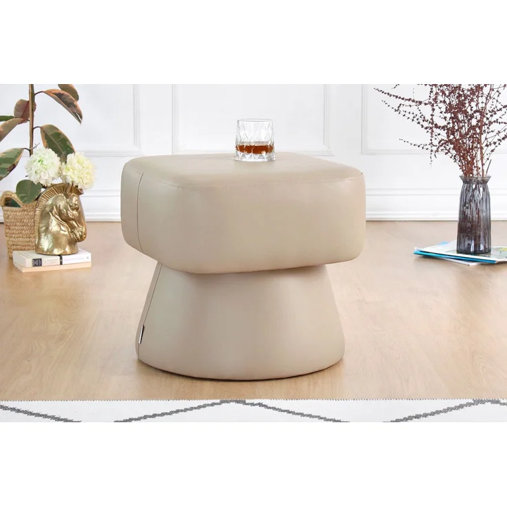 Hanah Home 'Loosca - Beige' Pouffe, Beige, 45 x 42 x 45 cm – Bild 1