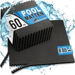 bonsport Pool Unterlegmatte Poolmatte 60 Stück - Bodenschutz Matte für den Pool/Planschbecken - Bodenfolie Bodenmatte Poolunterlage Bodenschutz schwarz