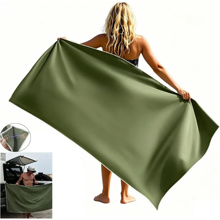 Toomoke Strandtuch Strandtuch Mikrofaser Badetuch Strandlaken mit Magnetverschluss, Magnet Schnelltrocknend Handtuch Duschtuch 190x76cm – Bild 1