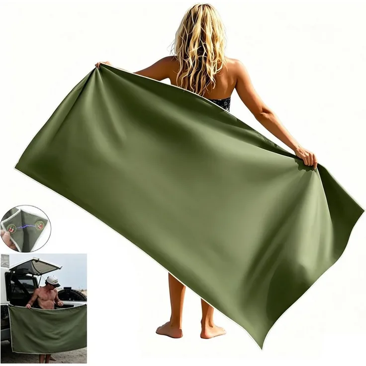 Toomoke Strandtuch Strandtuch Mikrofaser Badetuch Strandlaken mit Magnetverschluss, Magnet Schnelltrocknend Handtuch Duschtuch 190x76cm
