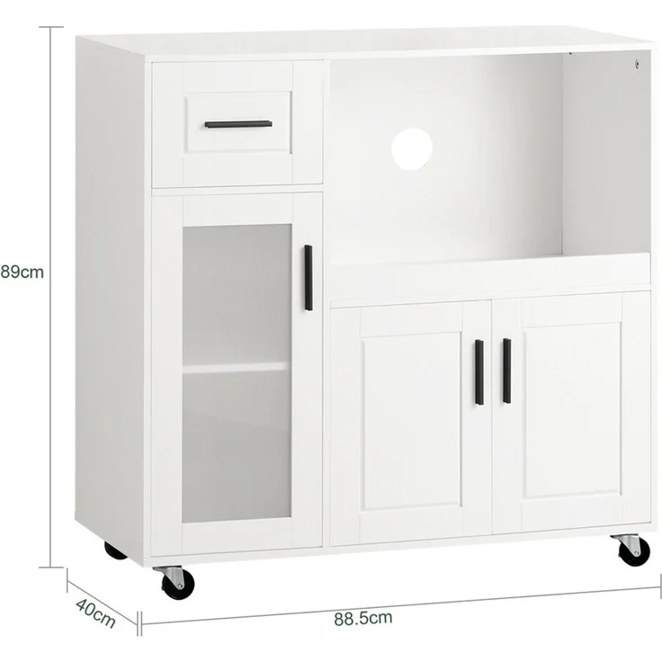 SoBuy FSB78-W Kücheninsel, MDF, Lackiert, Weiß, 88,5 x 89 x 40 cm – Bild 3