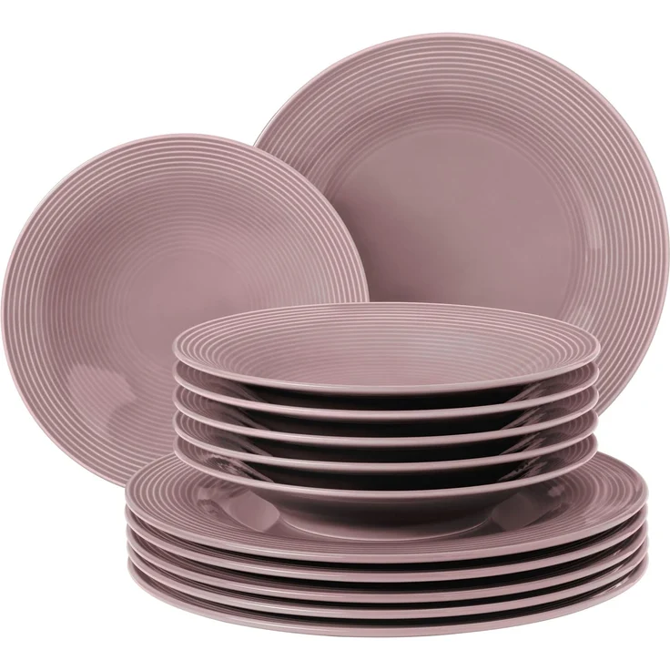 Seltmann Weiden Beat Color Glaze Tafelservice 12-teilig - Altrosa – Bild 1