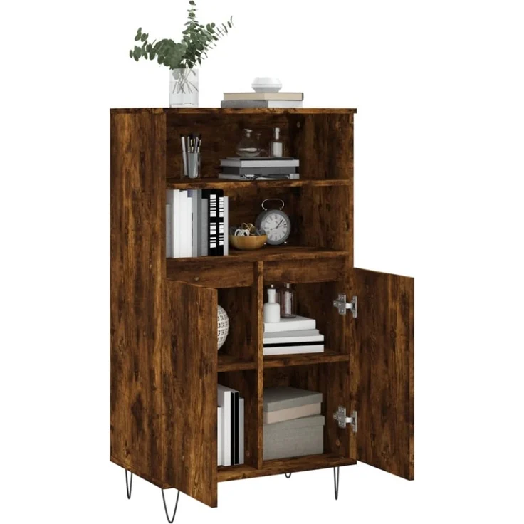 vidaXL Highboard Räuchereiche 60x36x110 cm Holzwerkstoff 831489 – Bild 11