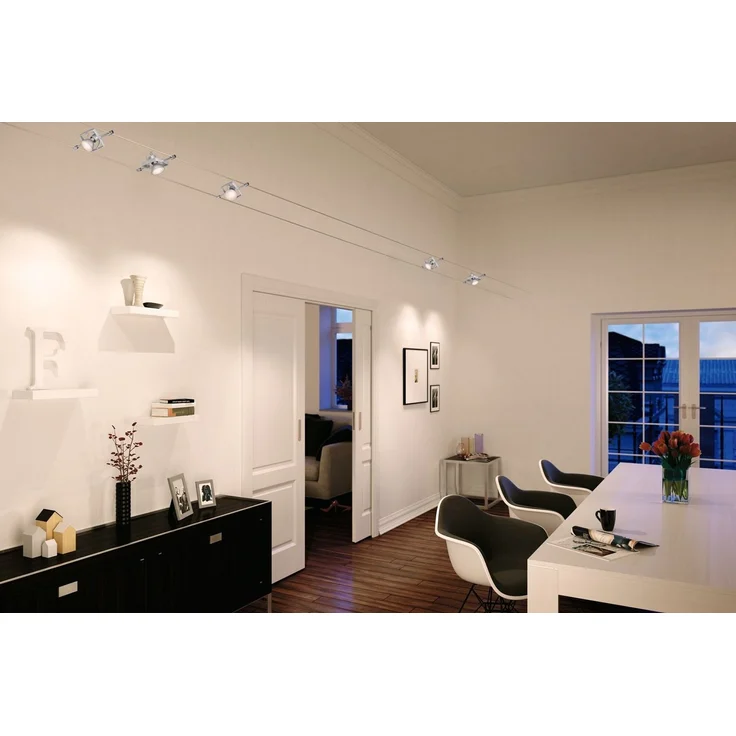 Paulmann No. 94133 Seilsystem Mac II Chrom matt mit 5 Spots ohne Leuchtmittel, max. 10W GU5,3 – Bild 5