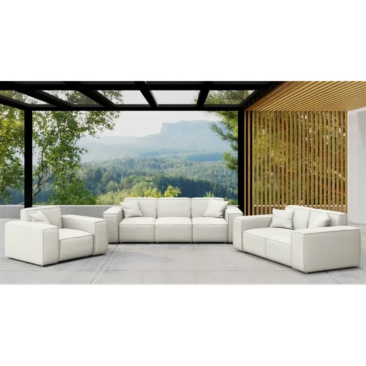 Gartenmöbel-Set SUMMER 3-2-1 wetterfester Stoff NXL Altweiß