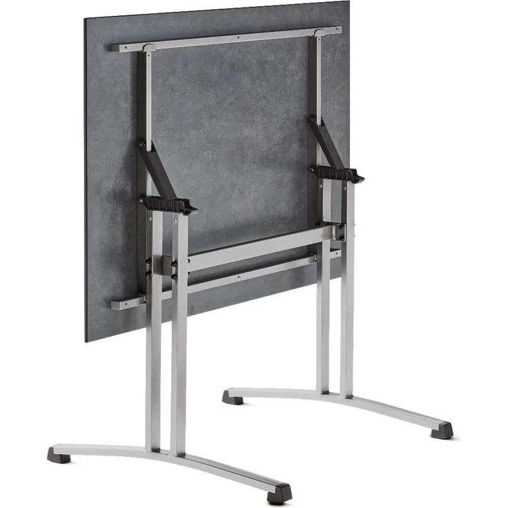 Sieger 5360-20 Boulevard-Klapptisch mit Polytec Tischplatte, Stahlrohr Beton, hell 80 x 117 x 120 cm – Bild 2