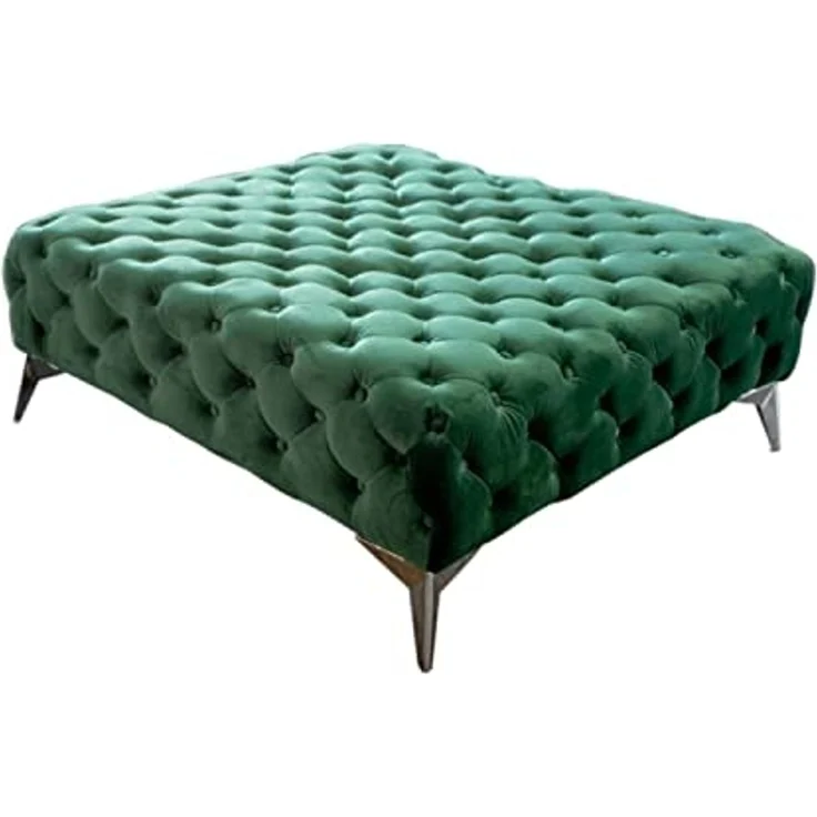 KAWOLA Hocker NARLA Chesterfield Velvet grün 44 x 110110 x 110 cm – Bild 1