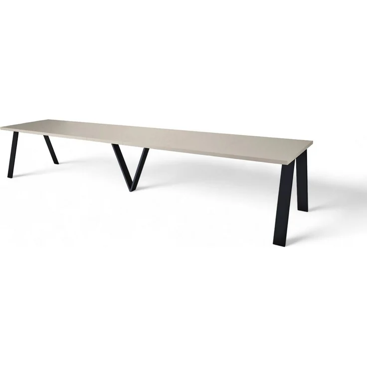Endo-Moebel Esstisch Lungo XXL 130-405 cm 4m lang Esstisch Metallgestell ausziehbar – Bild 4
