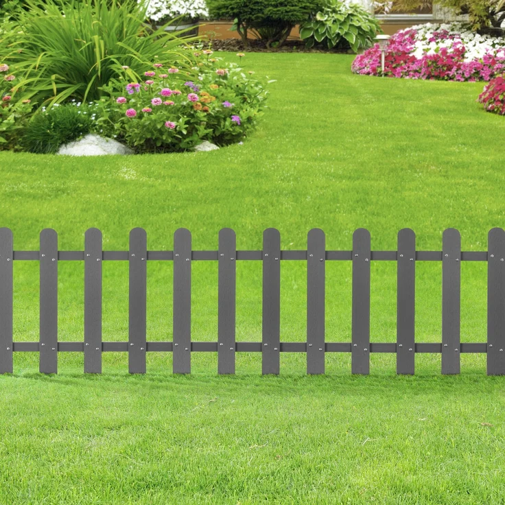 Gartenzaun Elda WPC 200x60 cm Grau neu. holz – Bild 5
