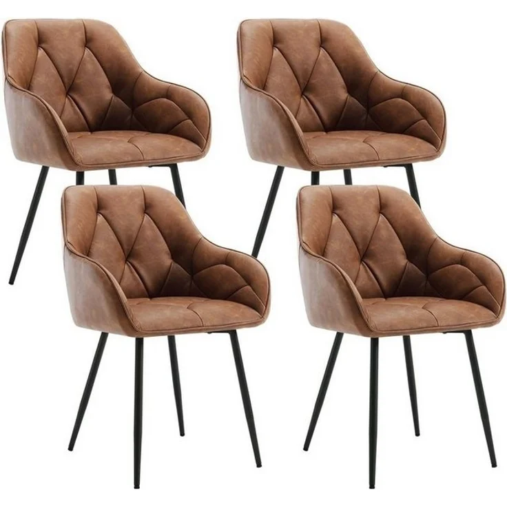 Woltu 4-Fußstuhl (Set, 4 St), Esszimmerstühle ergonomischer aus Kunstleder – Bild 4