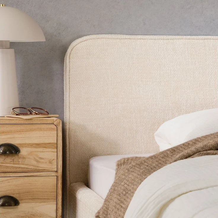 IDIMEX Polsterbett VIRETTA, Bett mit Lattenrost 90x200 cm, Einzelbett mit Kopfteil Stoff weiß – Bild 2