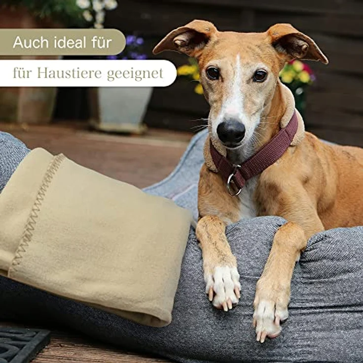 Wohndecke Polar-Fleece mit Antipilling, ca. 420g, 130x160 cm, KiGATEX, Ziersticheinfassung – Bild 6
