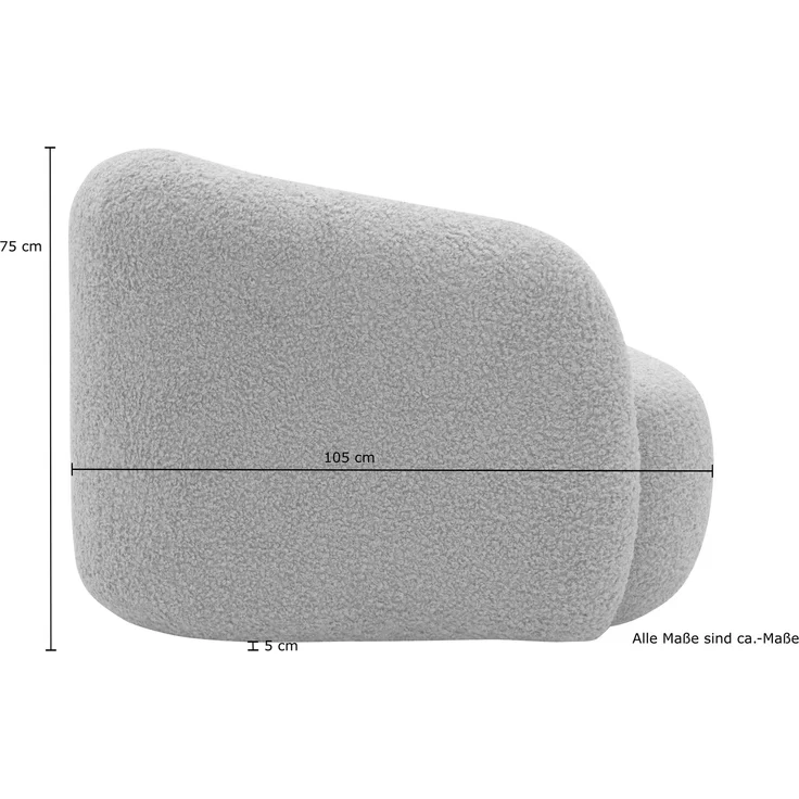 DOMO. collection Recamiere 700013, Liege mit Zierkissen, oval, Füße mit Filzgleitern, Chaiselongue, Sofa, Polstergarnitur, 183 x 105 x 75 (BxTxH), grau – Bild 11