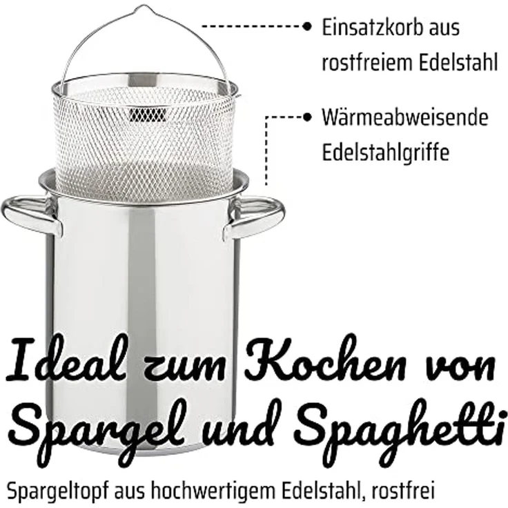 GSW Spargeltopf, Edelstahl 18/8 (1-tlg), Induktion, 4,2 Liter – Bild 3