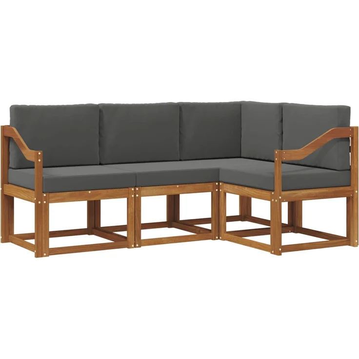 vidaXL Outdoor-Sofagarnitur 4 stk. Natur und Anthrazit – Bild 2