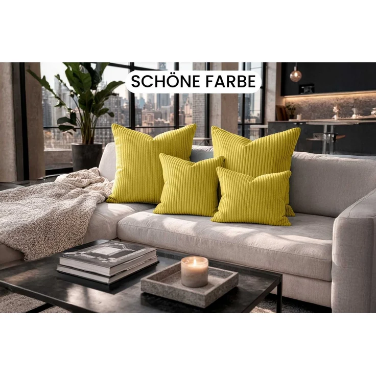 Amilian Dekokissen 4er Set mit Füllung - weiche Sofakissen - 2x 40x40 cm + 2x 35x45 cm, (4 Stück) Kuschelkissen - Couchkissen mit Kissenfüllung - Zierkissen – Bild 3