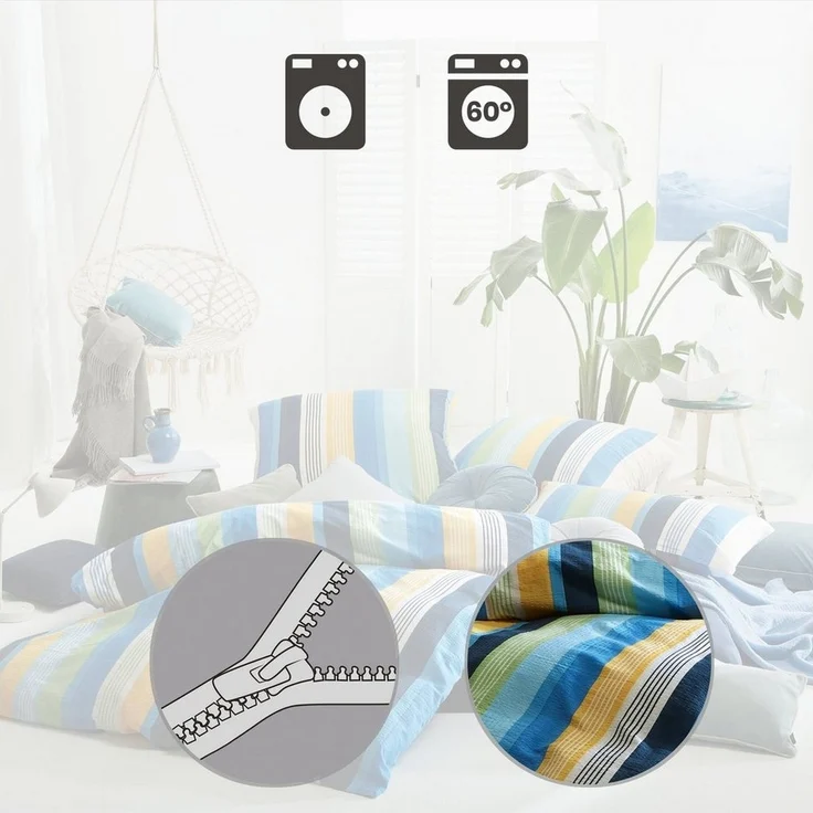 Erwin Müller Bettwäsche Bettwäsche, Seersucker, 2 teilig, Steifen – Bild 3