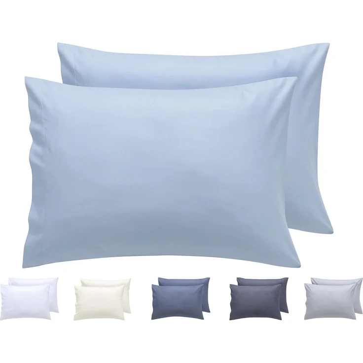 Kissenbezüge, extra weiche Mikrofaser, hypoallergen, Set mit 2 Kissenbezügen 50X70 cm Hellblau
