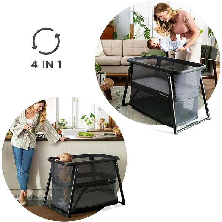 Kinderkraft SOFI Plus, Babybett, Wiege, Reisebett, ab Geburt bis 3 Jahre, bis 15 kg, schnell zusammenklappbar, perfekt für unterwegs, Baumwollbezug, 2 Laken gratis – Bild 3