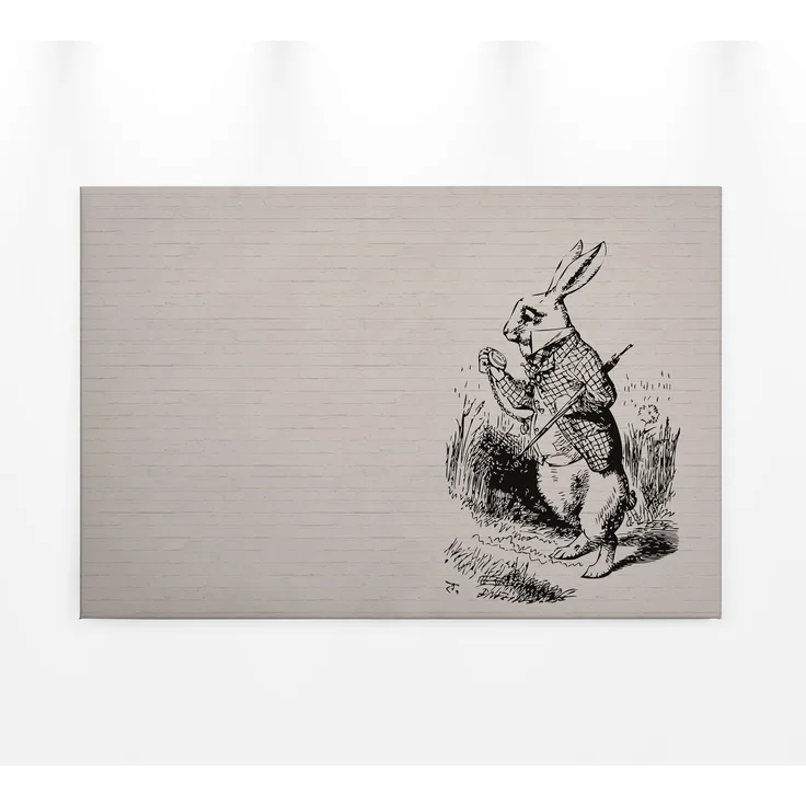 Hase Leinwandbild Schwar Beige 90x60 DD120378 Wandbild Leinwand Tier Wohnzimmer