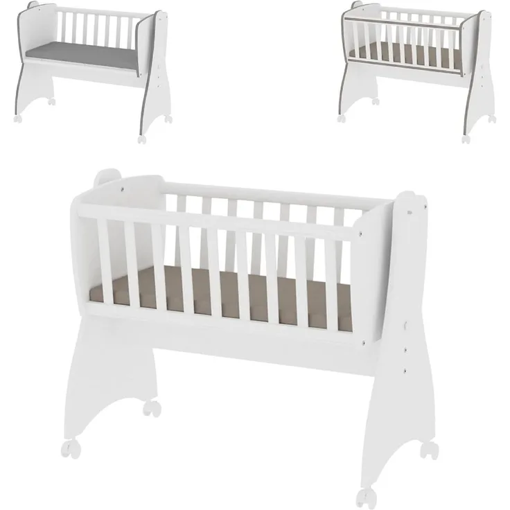 Lorelli 'First Dreams' Babywiege, weiß, 4 Räder mit Bremsfunktion, umbaubar