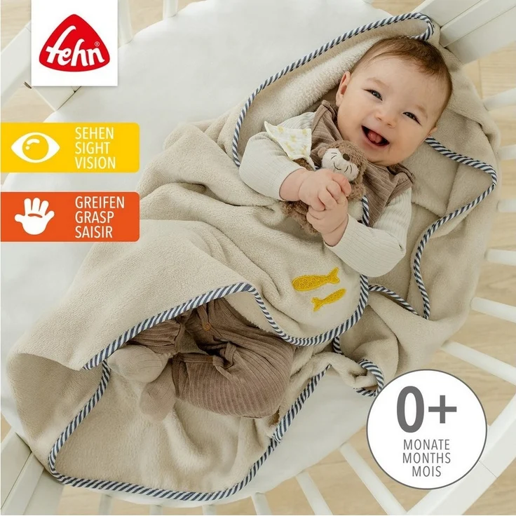 Fehn Otter Theo Kuscheldecke Otter Sand 100 x 75 cm – Bild 3