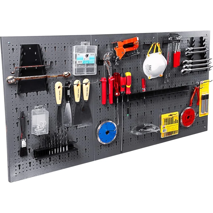 ONDIS24 Lochwand Jochen, 3 Stk, mit 22 Haken, BxTxH: 119,5x2,5x59,5 cm – Bild 3