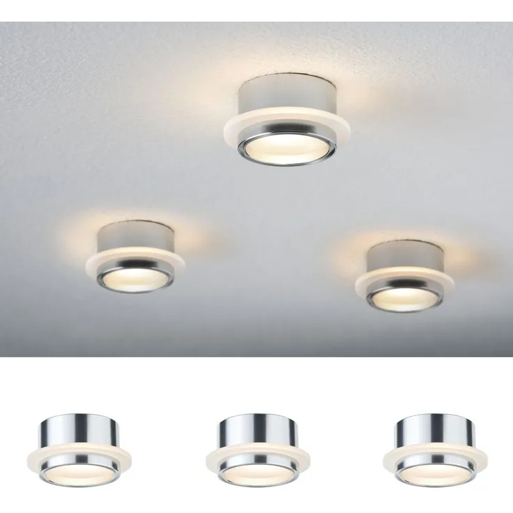 Paulmann Star Einbauleuchten Set Step rund LED 3x1W Warmweiß 3VA 45mm Alu/Satin3405