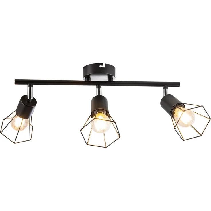 Deckenleuchte, Käfig-Design, schwarz, L 40 cm