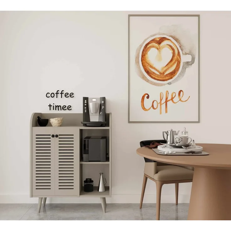 Skye Decor 'Magnetar - Sandstone' Kaffeebar-Schrank, Sandstein, 90 x 109 x 40 cm