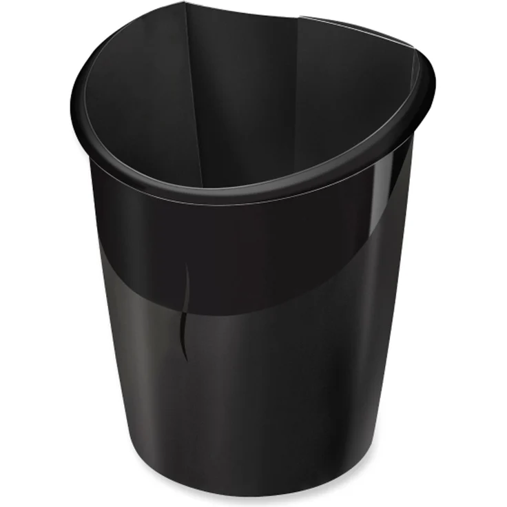 Papierkorb Cep Ellypse GreenSpirit aus recyceltem Kunststoff schwarz 15 l