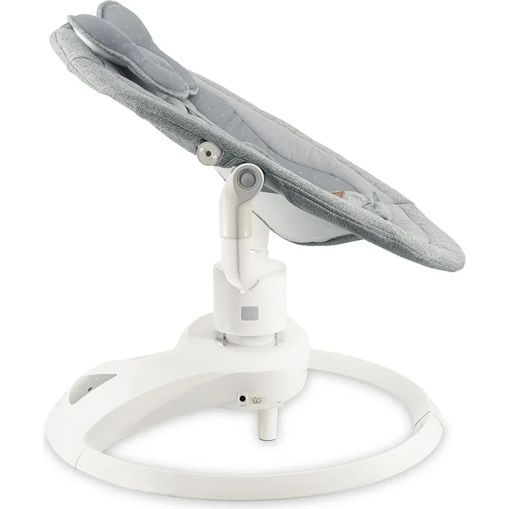 MoMi Babywippe PEARL für Babys bis 9 kg, 360° drehbarer Sitz, LED-Panel, Bluetooth, Fernbedienung, Batterie- oder Netzbetrieb, Netzteil mit USB-Kabel, 5-Punkt-Sicherheitsgurt, Bügel und Spielzeug – Bild 13