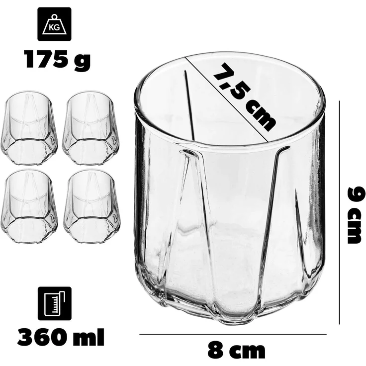 KADAX Glas für Getränke und Getränke 360ml 4 Stk – Bild 4