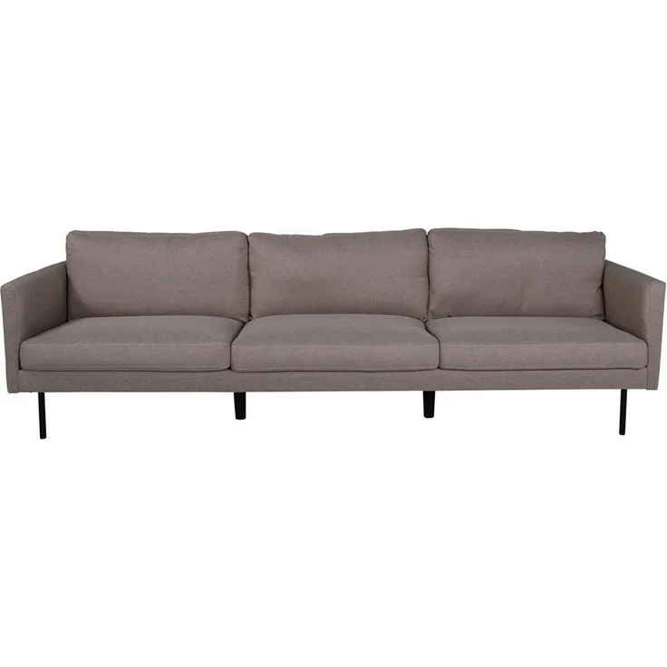 Livetastic 3-Sitzer-Sofa, Braun-Schwarz, Metall-Textil, Schaumstofffüllung, 260x78x80 cm