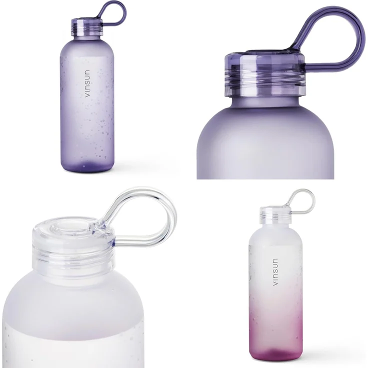 Vinsun Trinkflasche Trinkflasche 650ml, Kohlensäure geeignet, auslaufsicher, Tritan, BPA frei, bruchsicher, geruchs- und geschmacksneutral, auslaufsicher – Bild 4