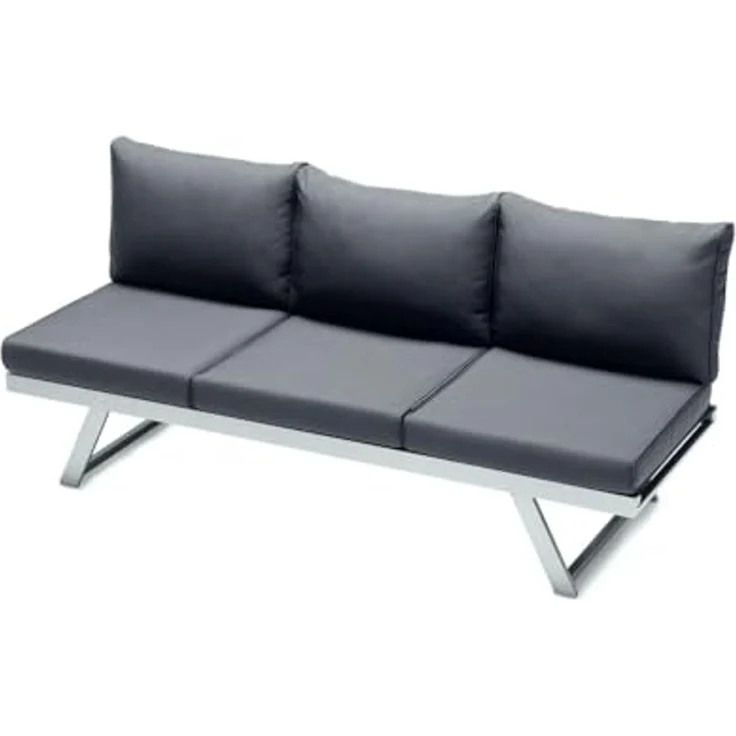 Sieger Auckland Lounge/Liege mit Polyesterbeschichtung, Aluminium Weiß 204 x 81 x 72 cm – Bild 4