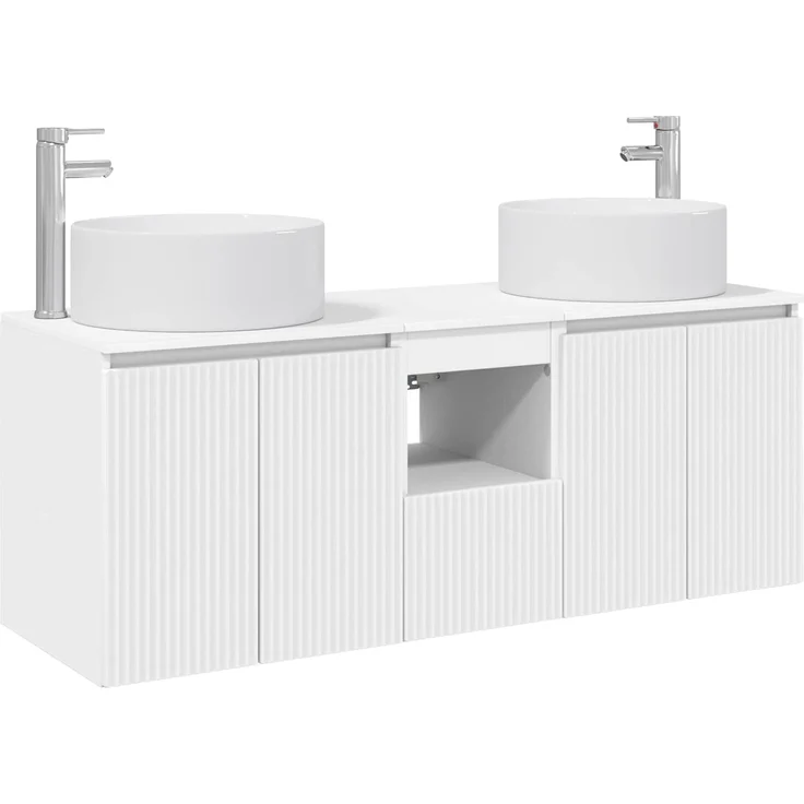 vidaXL Badezimmerschrank-Set 3 stk. Weiß 129 x 44,5 x 80 cm 3405737 – Bild 2