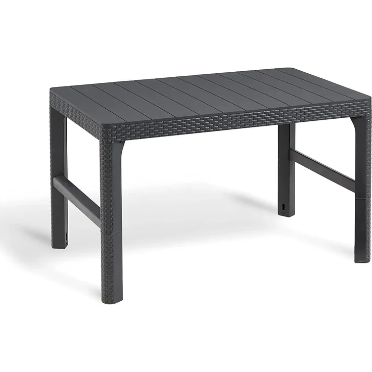 Allibert Polyrattan Balkon und Garten Lounge-Set "Chicago" mit höhenverstellbarem Tisch, graphit,2-Sitzer-Sofa, 2 Sessel und Tisch – Bild 4