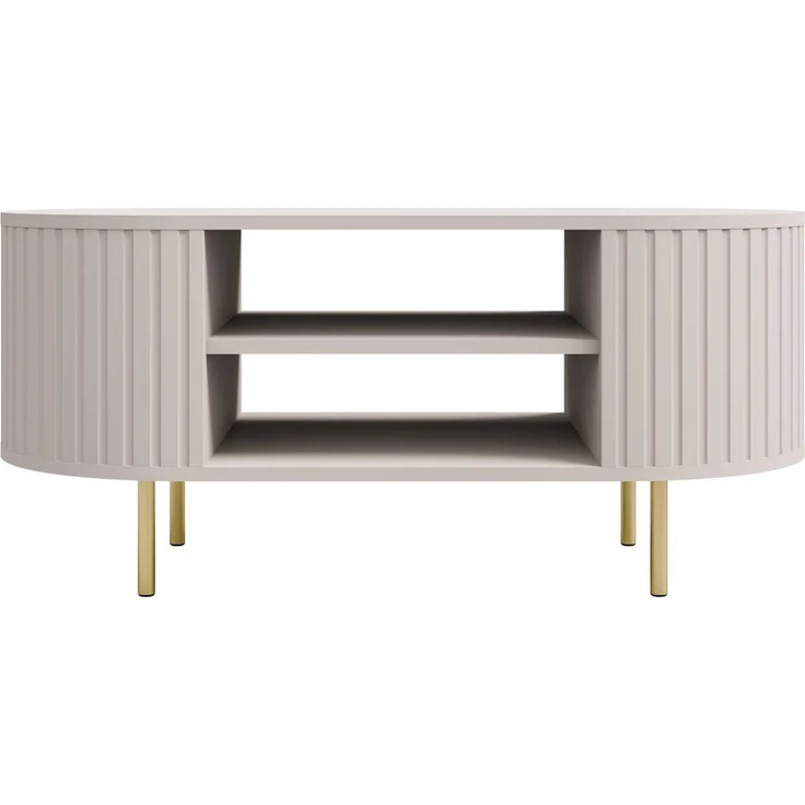 Compleo Couchtisch mit Regalen, Kaffeetisch, OVI Eiche cremona oder Beige – Bild 5