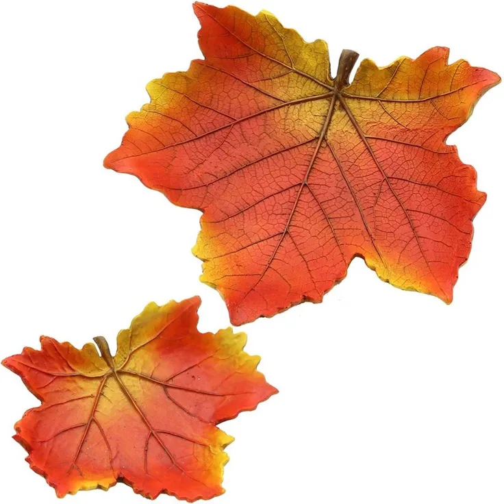 Dekohelden24 Dekoschale Herbstblatt - Herbstschale - Dekoschale in Blattform als 2 Schalen