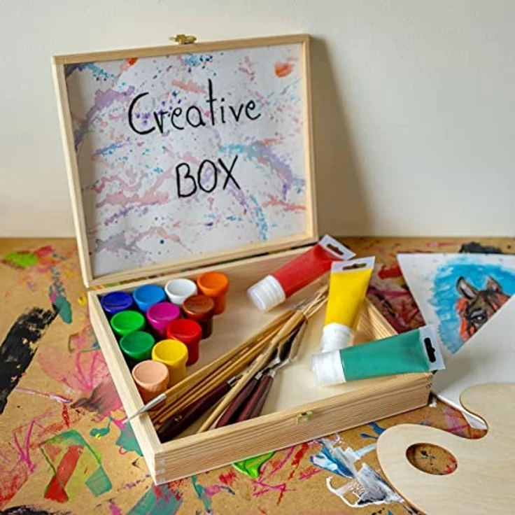 Creative Deco Holzkiste Holzkiste mit Deckel und Schloss, Erinnerungsbox – Bild 3
