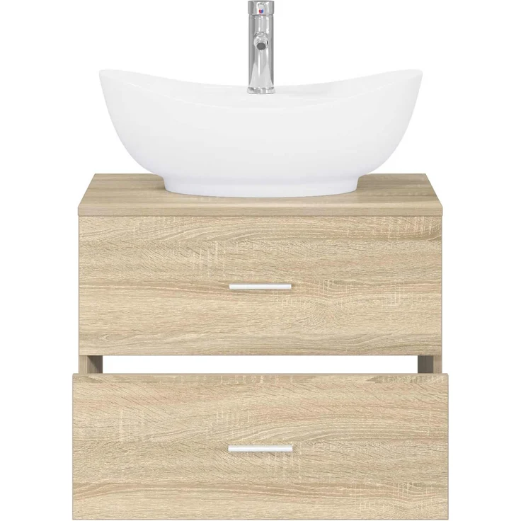 vidaXL Waschbeckenschrank Sonoma-Eiche 62,5 x 44,5 x 80 cm 3404400 – Bild 3