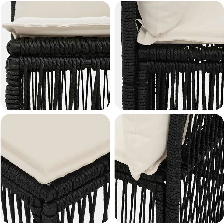vidaXL Gartensofa-set 8 stk. 8-Sitzer Schwarz Poly-Rattan 3434446 – Bild 7