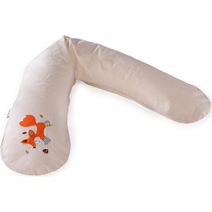 Theraline Bezug für Original Theraline Stillkissen 190x38cm 27 Punkte beige Applikation Fuchs