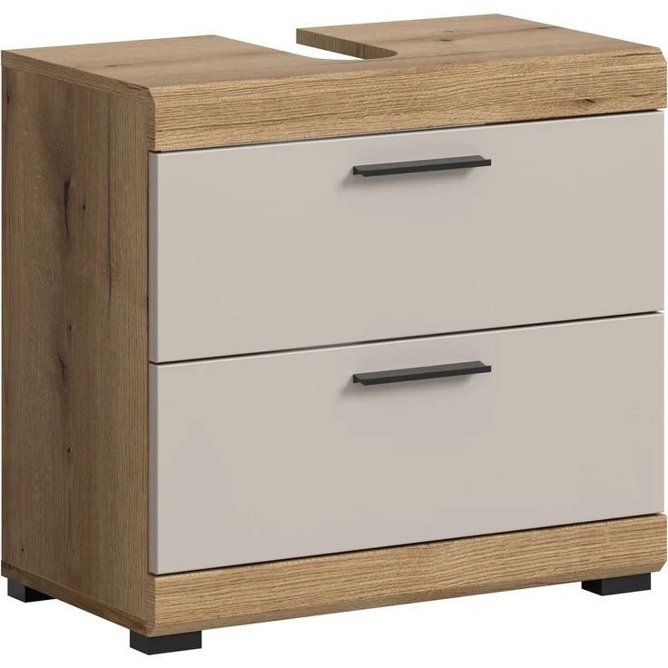 Waschbeckenunterschrank >Scout< in Evoak Oak / Kaschmir - 60x56x34cm (BxHxT) – Bild 1