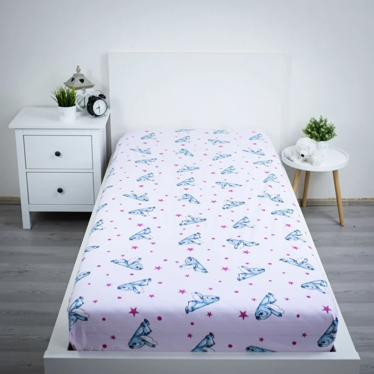 Disney Lilo & Stitch Bettlaken 90 × 200 cm Spannbetttuch Baumwolle mit elastischen Ecken – Bild 2